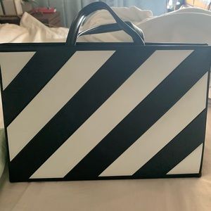 Off white black and white stripe bag / purse